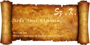 Szélesi Klaudia névjegykártya
